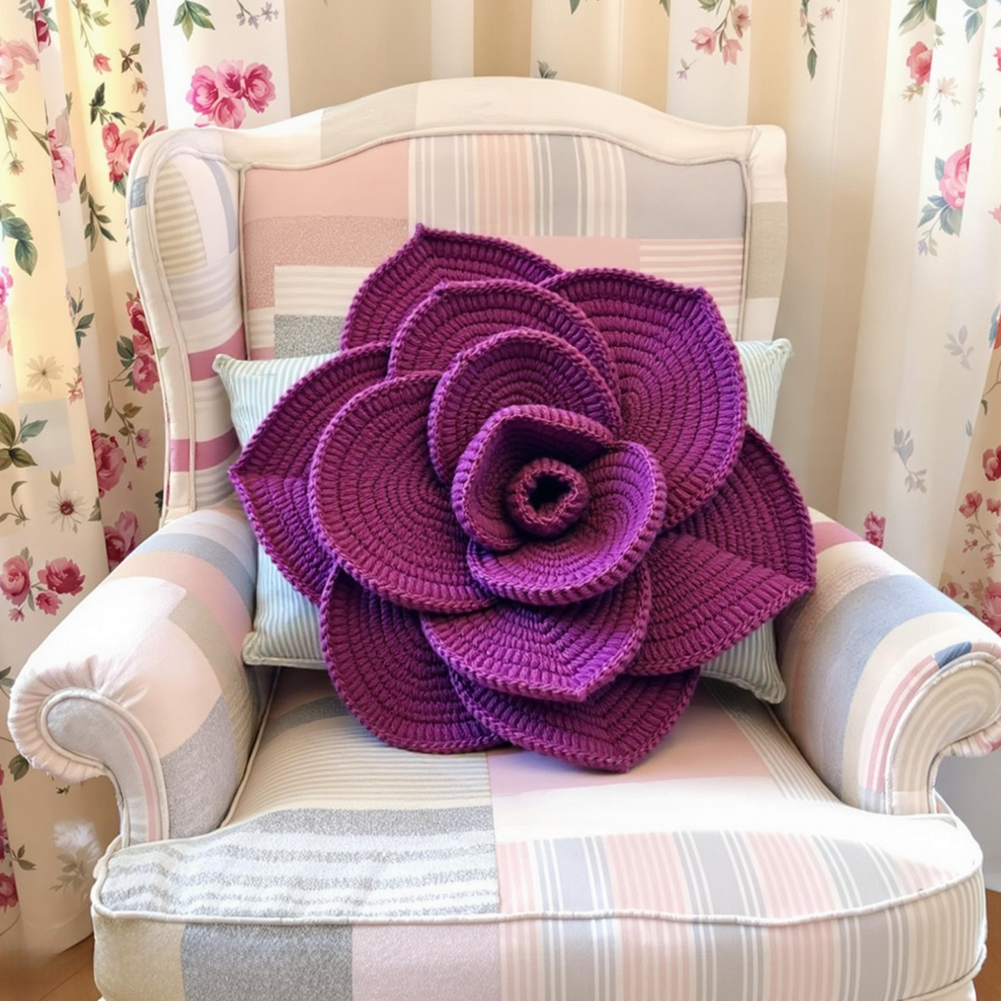 Rose Cushion Crochet Pattern