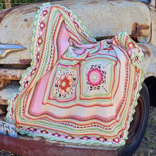 Annatjie’s Garden Throw- Crochet Blanket Pattern