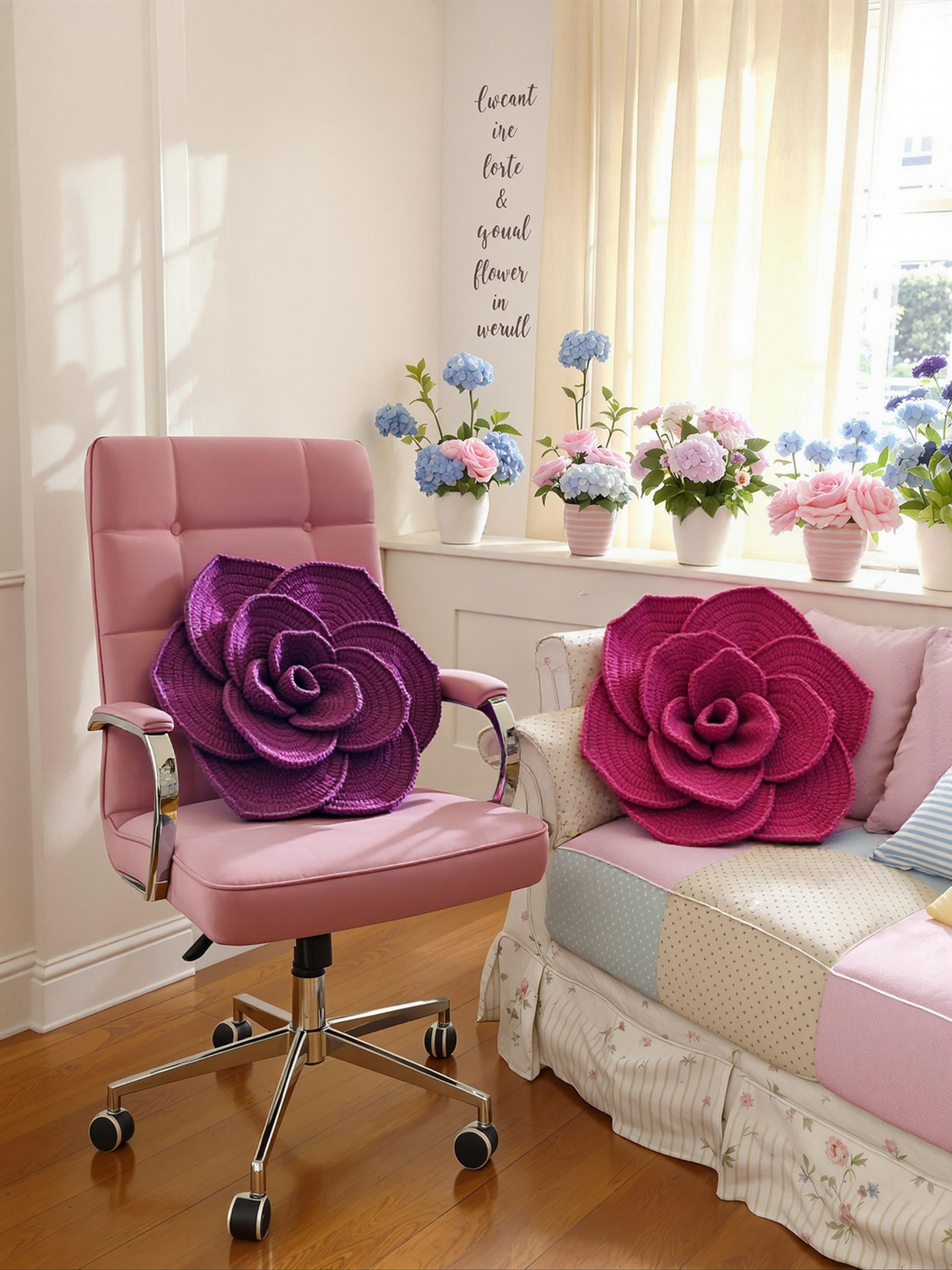 Rose Cushion Crochet Pattern