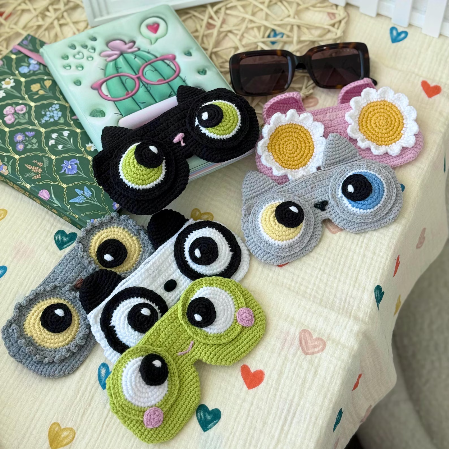 Crochet Glasses Case Pattern PDF 5in1, Cute Eyeglasses Holder