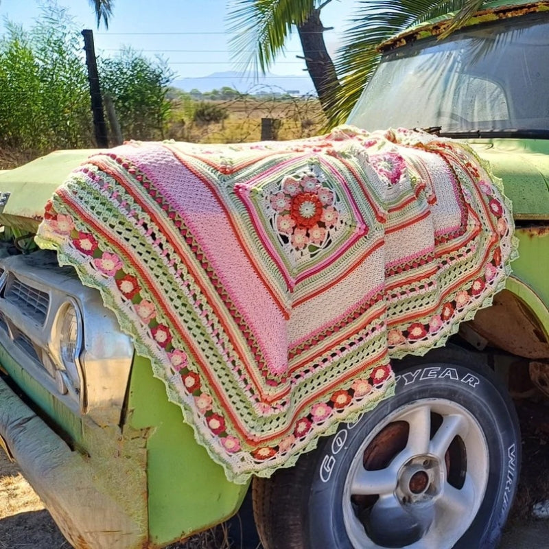 Annatjie’s Garden Throw- Crochet Blanket Pattern