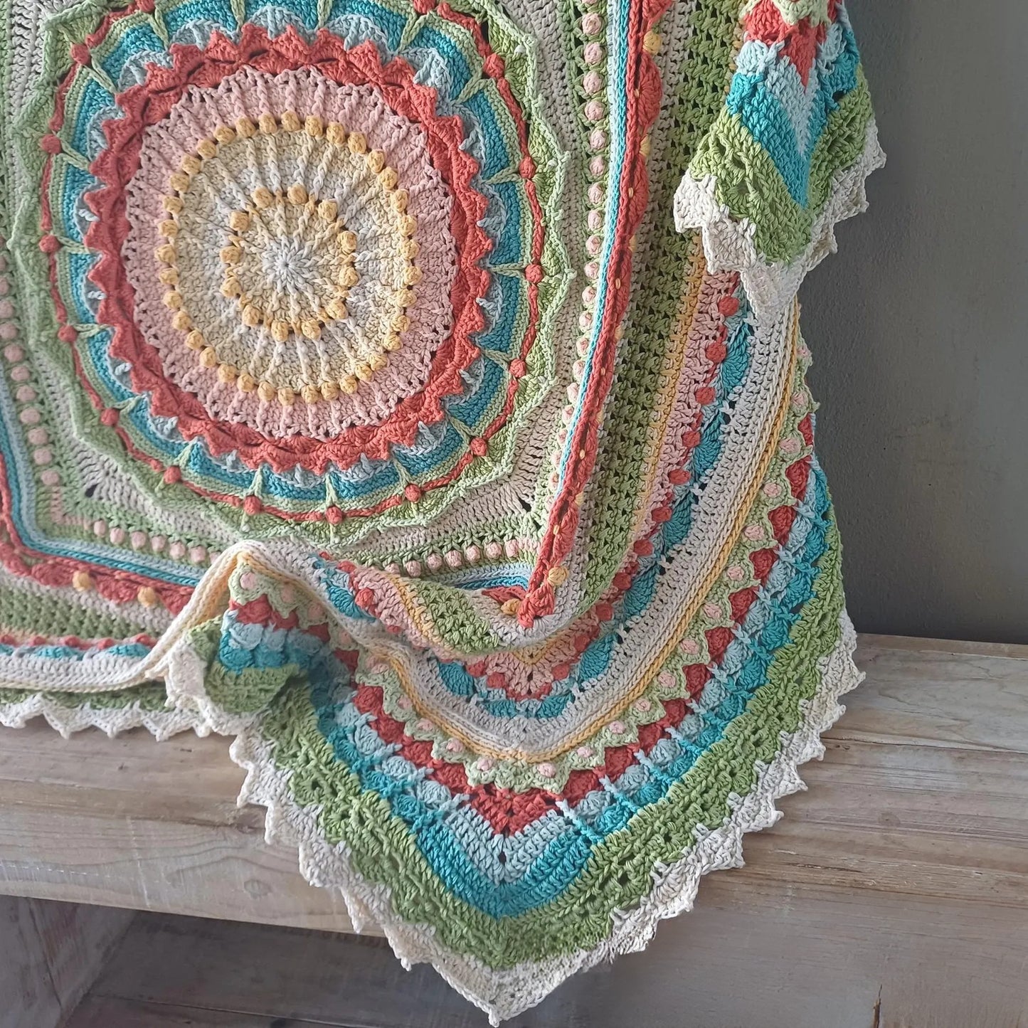 Whispers of Color — Mandala Throw Square Crochet Pattern