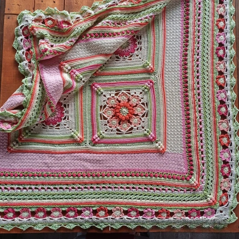 Annatjie’s Garden Throw- Crochet Blanket Pattern