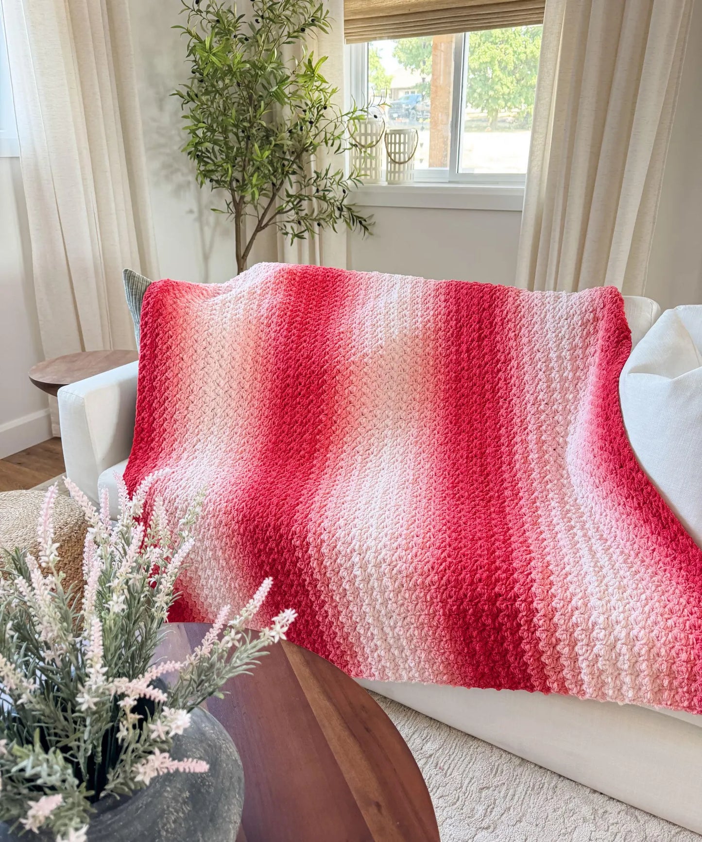 Easy Crochet Blanket, Beginner Pattern,