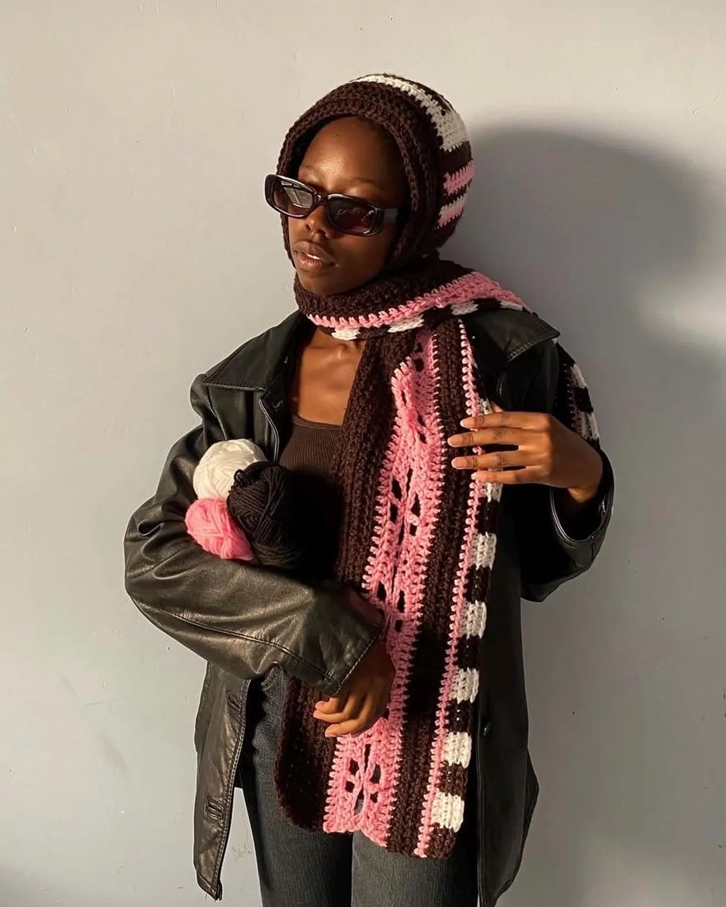 Crochet Bow Bonnet Hood Scarf –Crochet Pattern