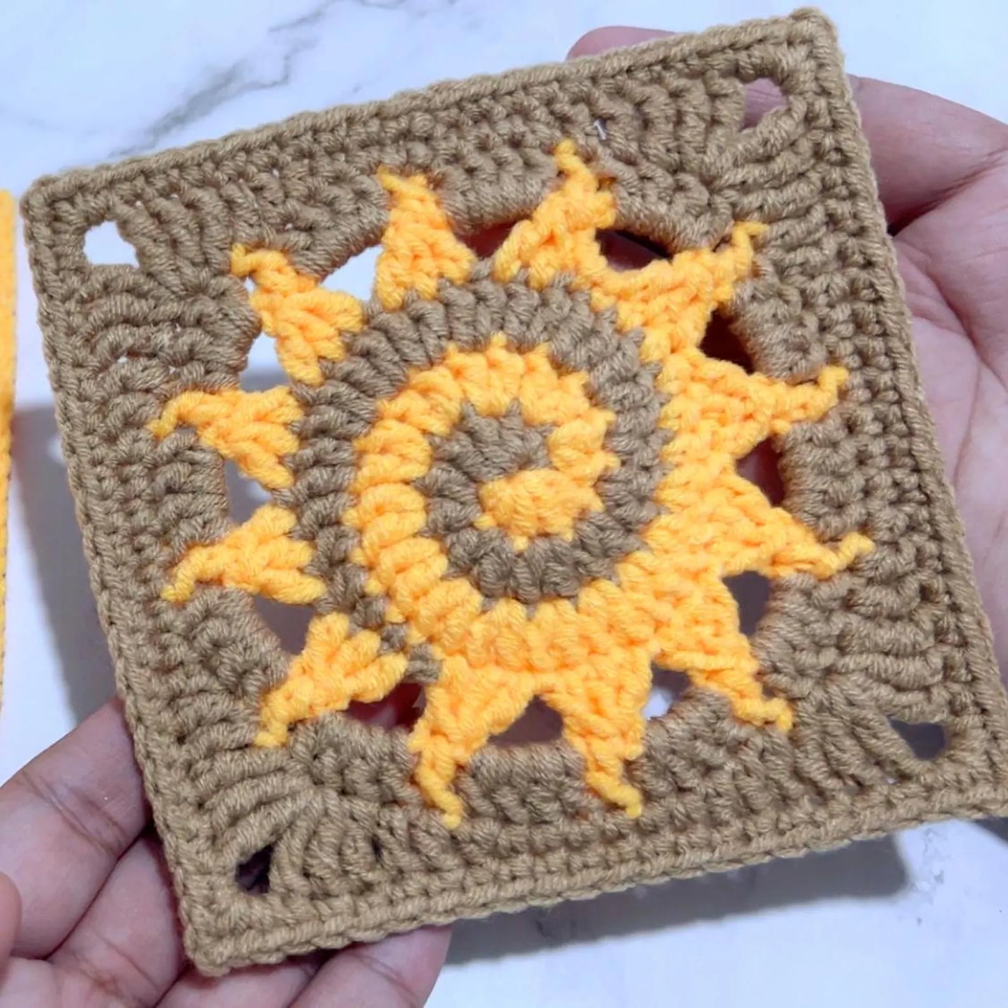 Sun & Moon Granny Square Crochet Pattern