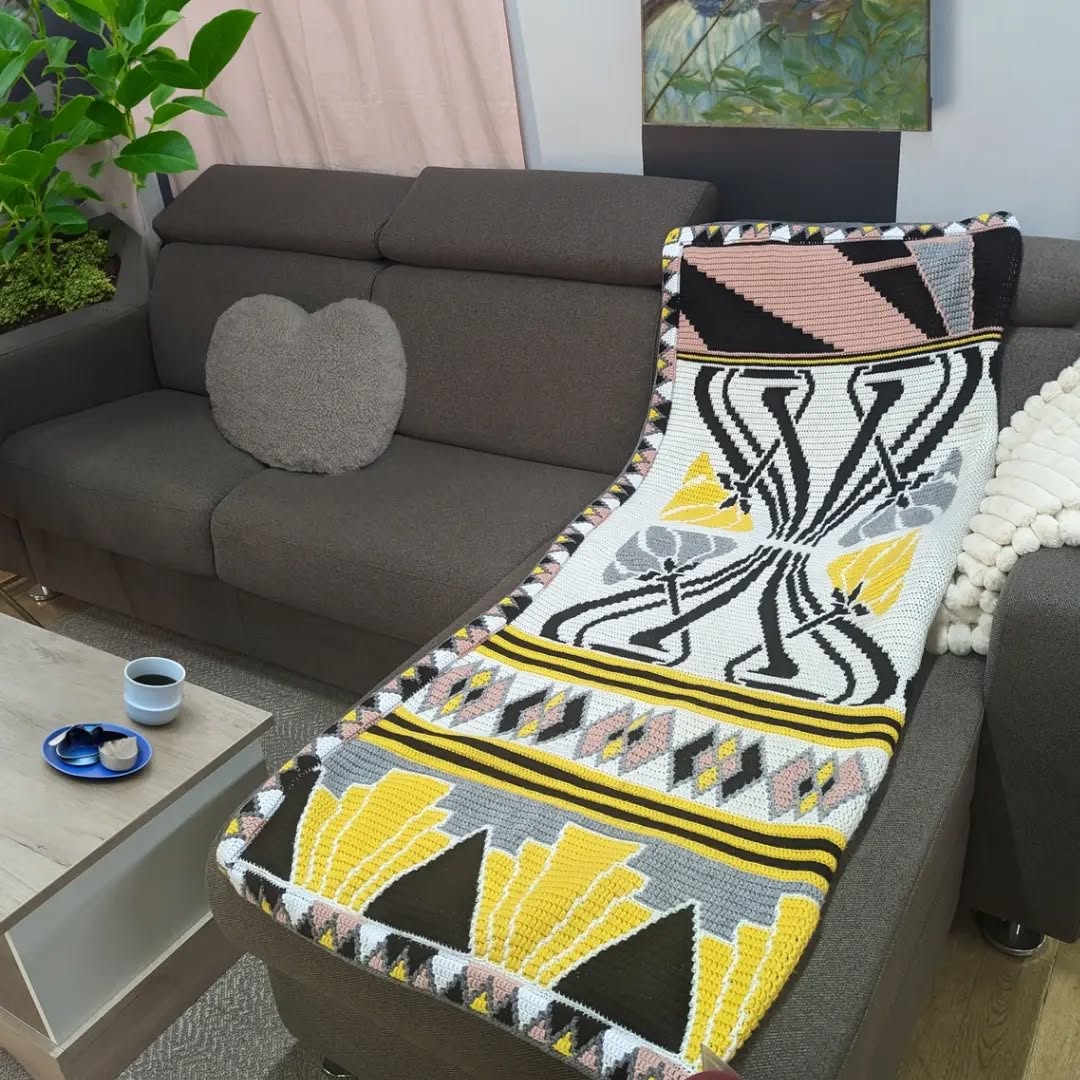 1925’s Art Deco Mosaic Blanket  Crochet Pattern