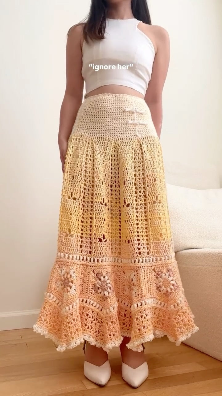 Floral Skirt Crochet Pattern (Made-to-Measure)