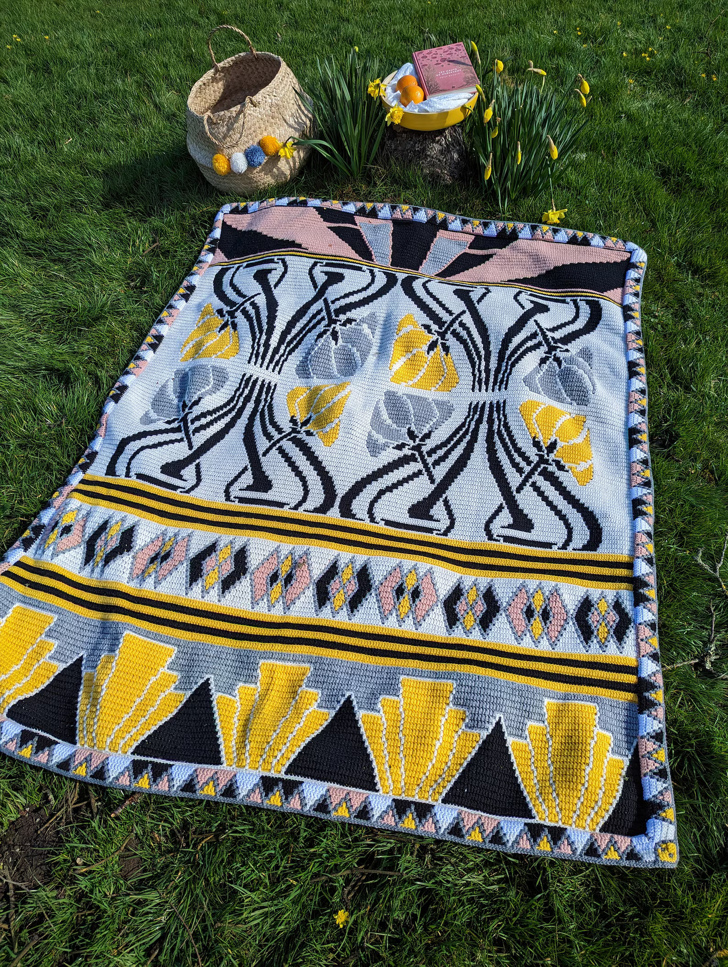 1925’s Art Deco Mosaic Blanket  Crochet Pattern