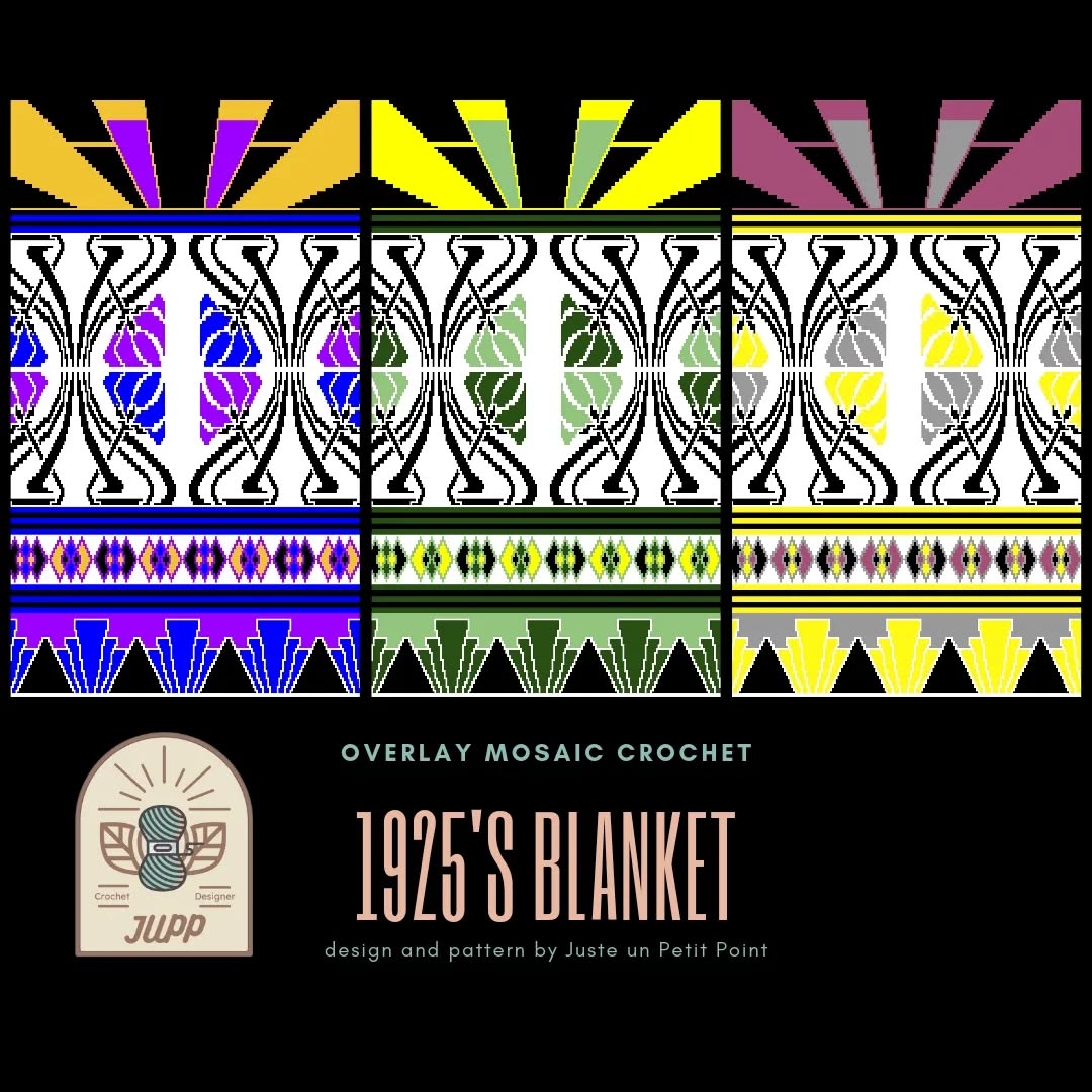 1925’s Art Deco Mosaic Blanket  Crochet Pattern