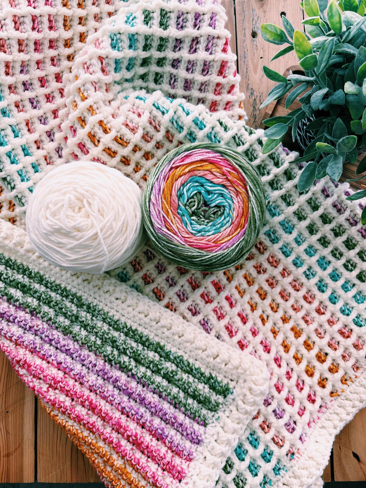 Waffle Stitch Blanket Pattern – 9 Sizes