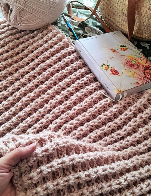Waffled Shell Stitch Blanket or Scarf Crochet Pattern