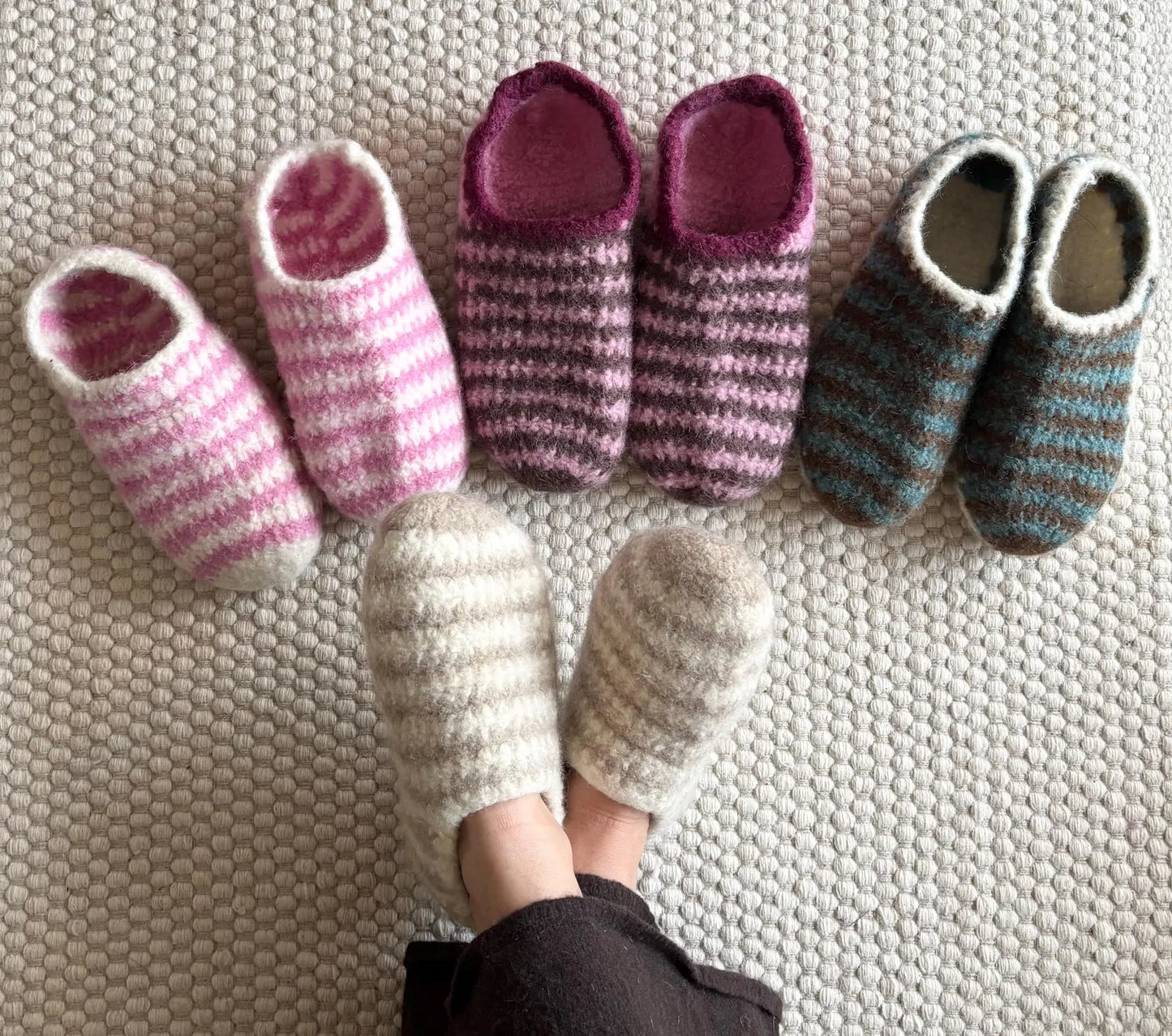 Sailor Slipper Crochet Pattern – Seamless Felt Slippers