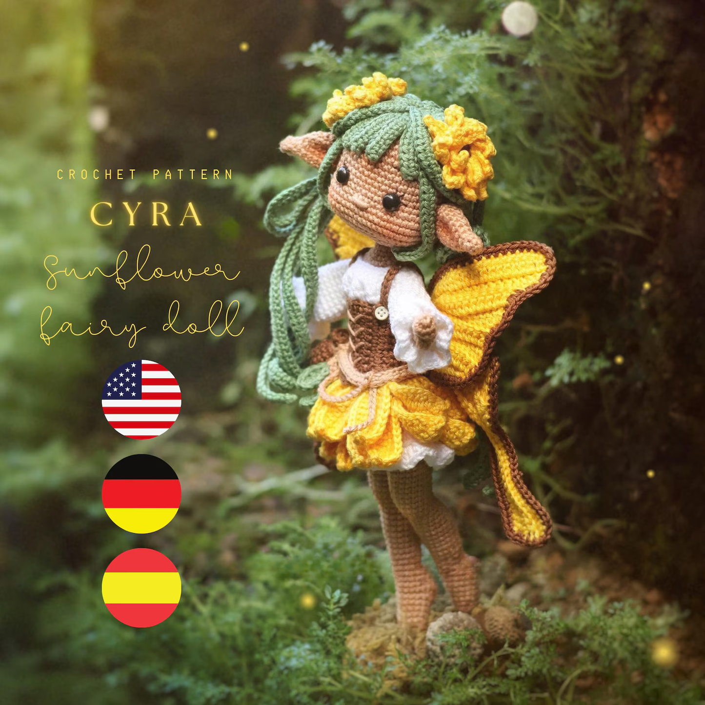 Amigurumi Doll Sunflower Fairy Crochet Pattern