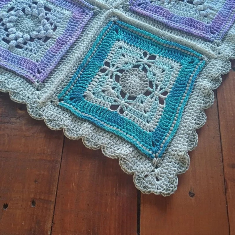 25 Block Afghan Throw - Crochet Blanket Pattern