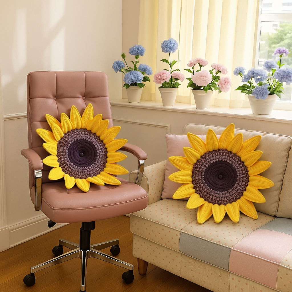 Sunflower pillow Crochet Pattern