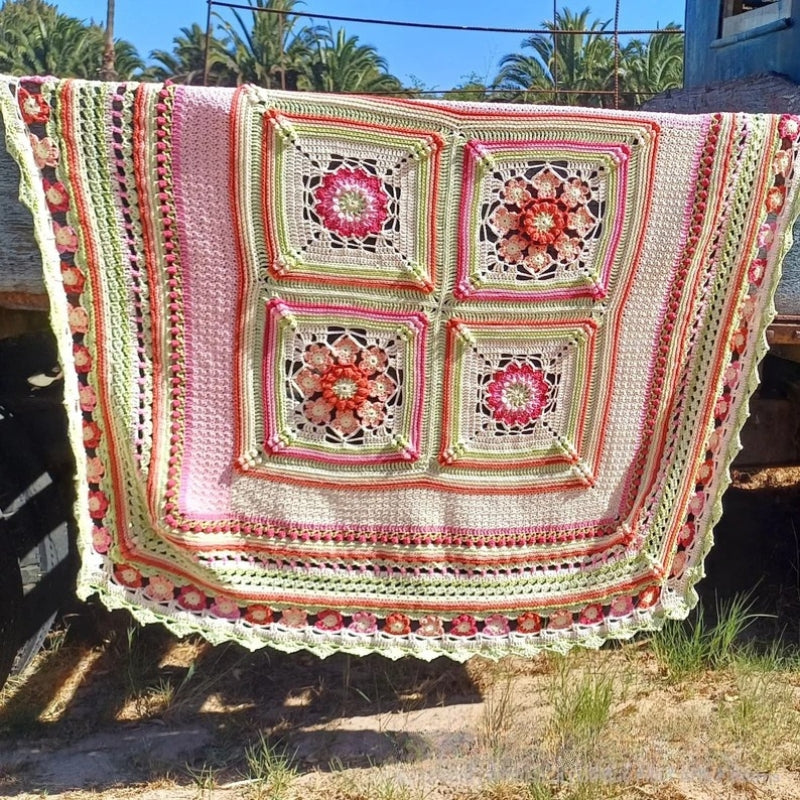 Annatjie’s Garden Throw- Crochet Blanket Pattern