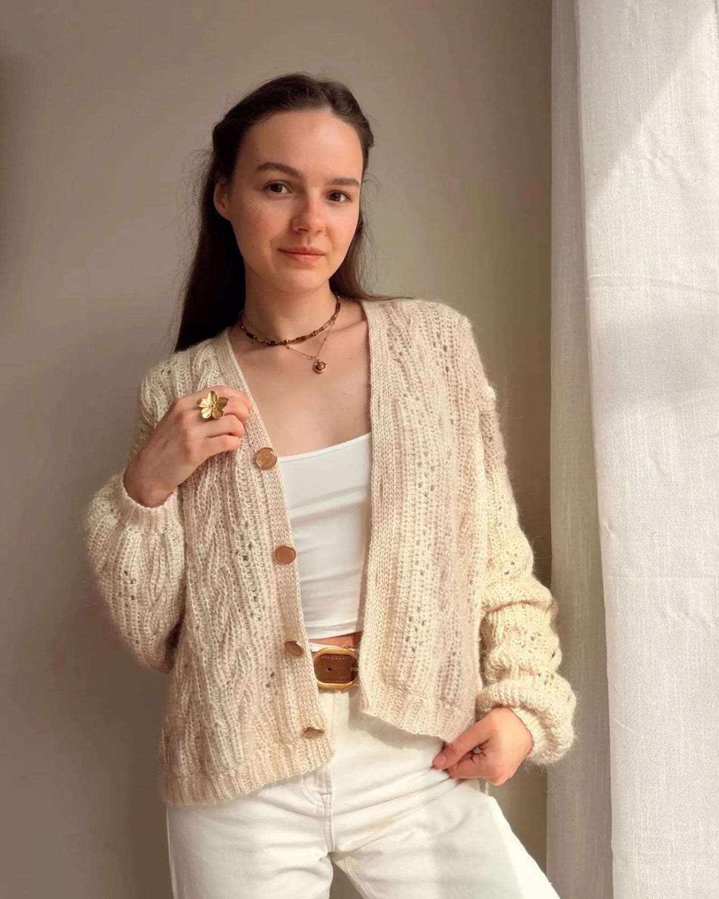 Garden Cable Cardigan Crochet Pattern