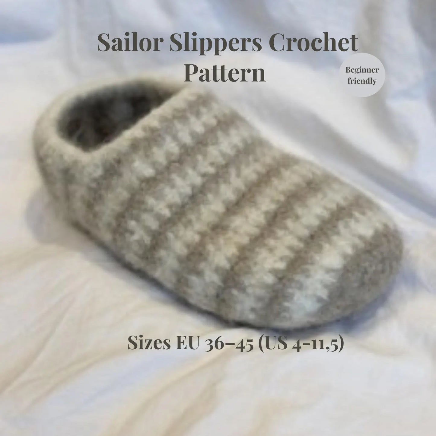 Sailor Slipper Crochet Pattern – Seamless Felt Slippers