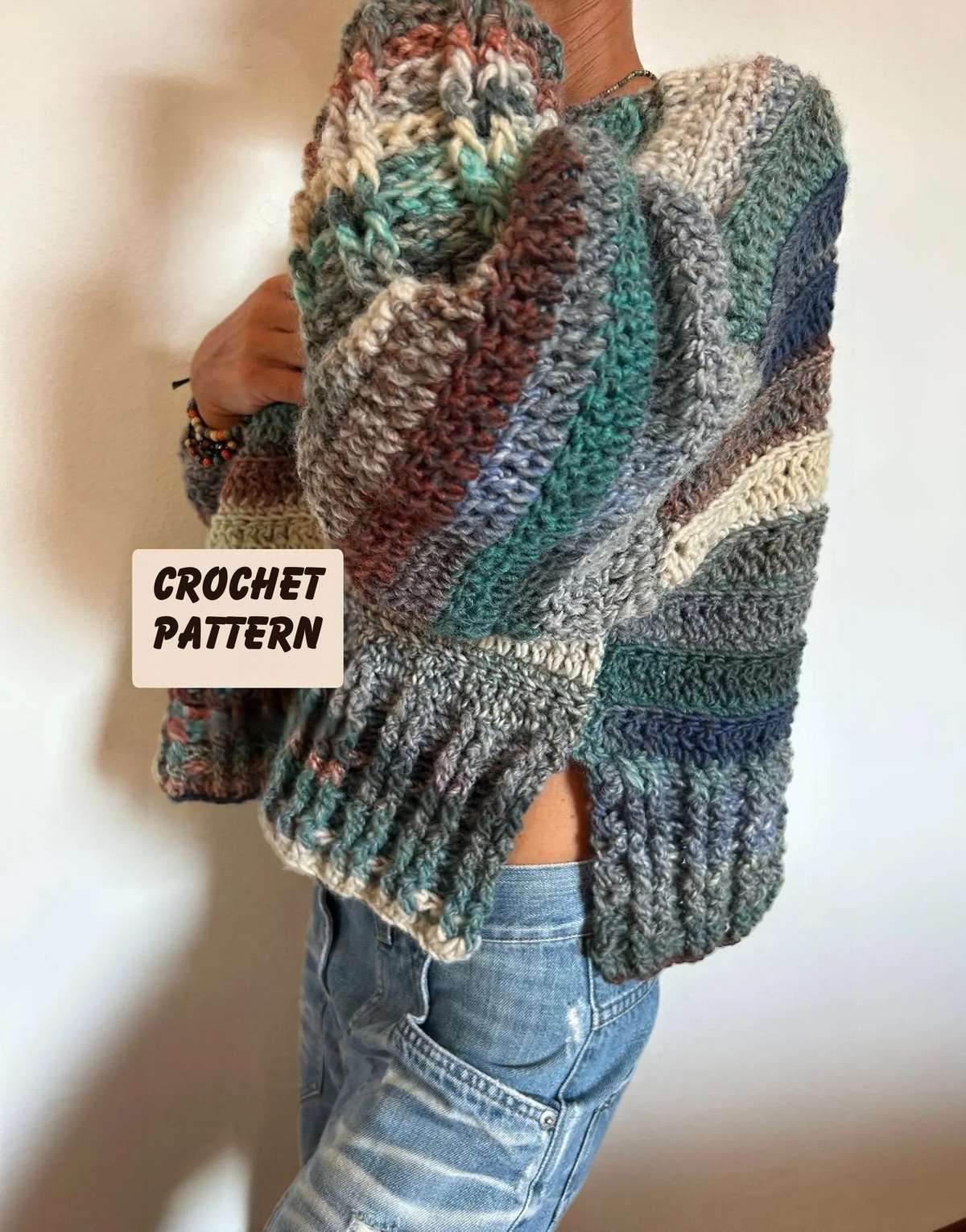 Tierra Sweater with Video, Crochet Sweater Pattern