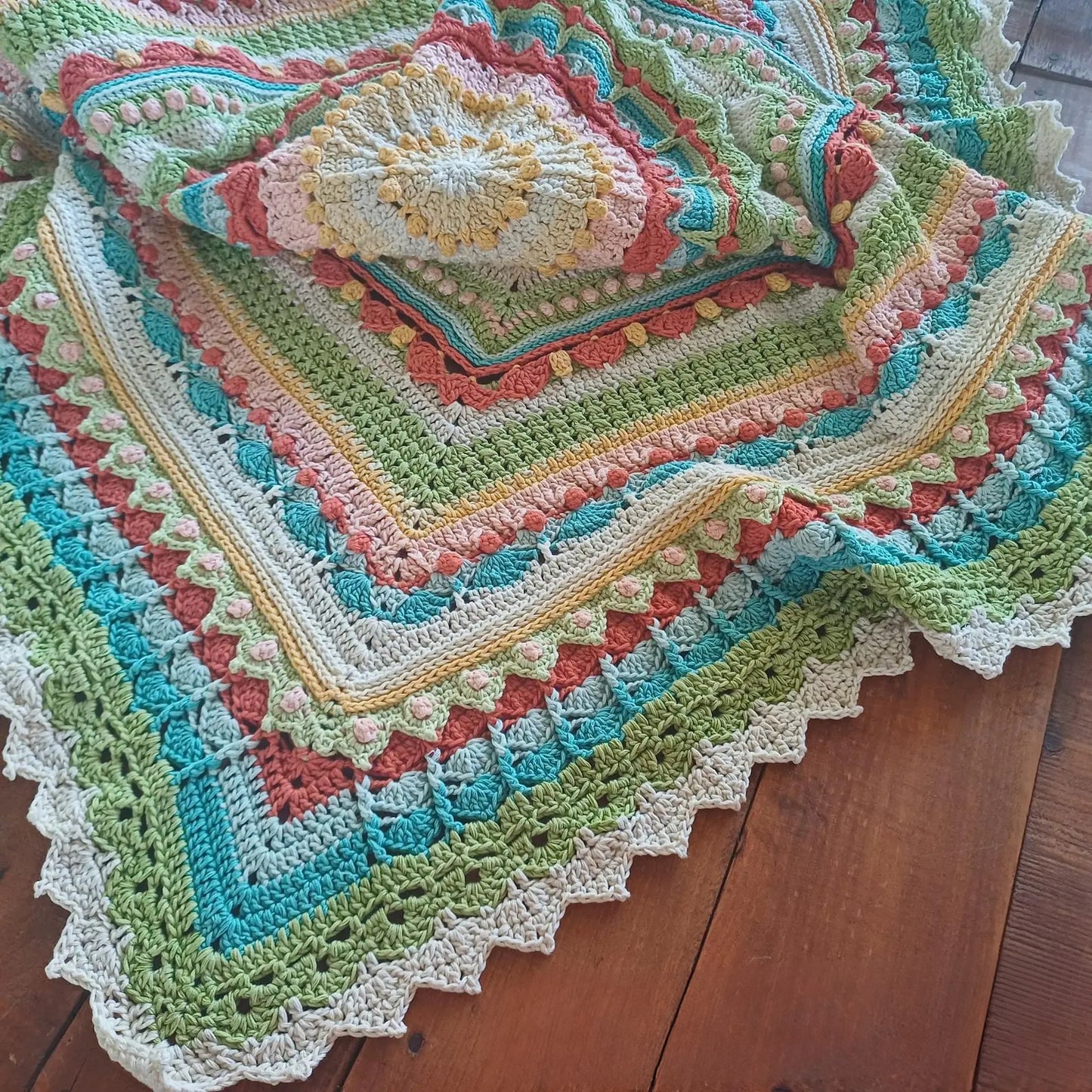 Whispers of Color — Mandala Throw Square Crochet Pattern