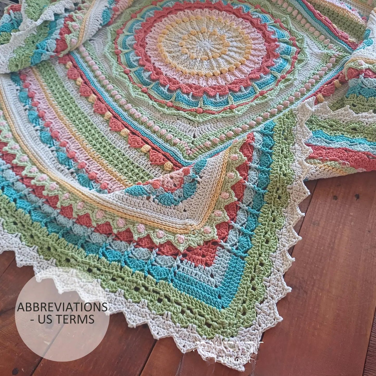 Whispers of Color — Mandala Throw Square Crochet Pattern