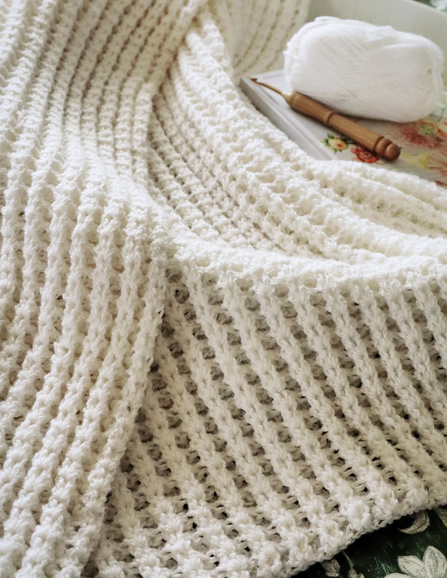Waffled Shell Stitch Blanket or Scarf Crochet Pattern
