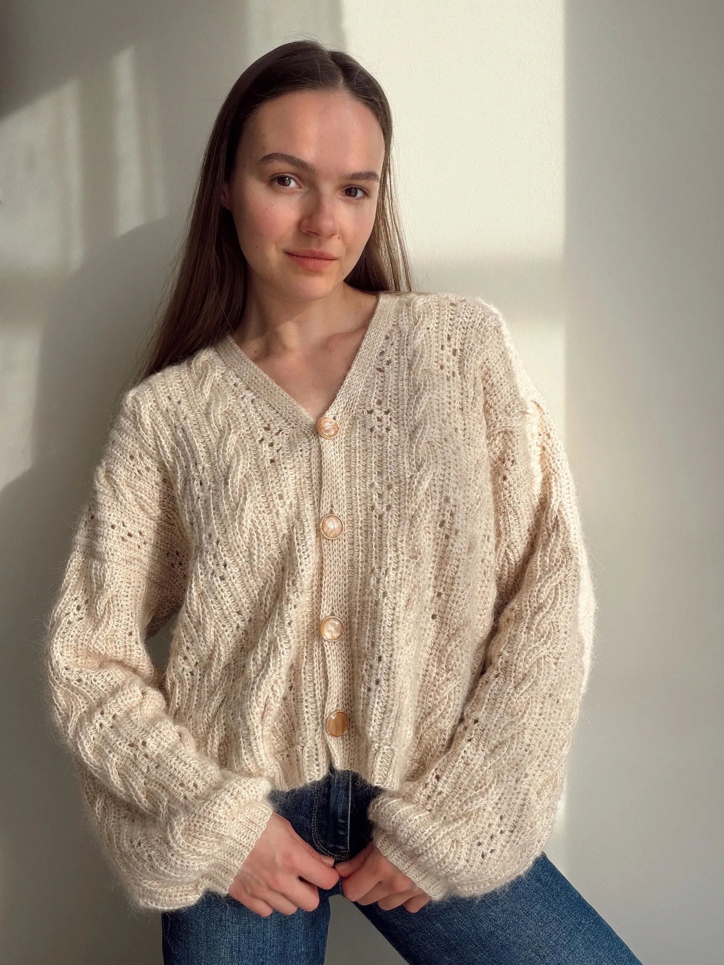 Garden Cable Cardigan Crochet Pattern