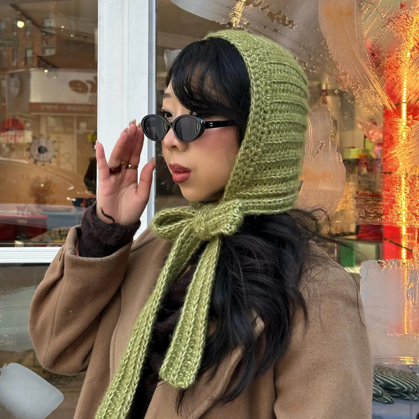 Crochet Bow Bonnet Hood Scarf –Crochet Pattern
