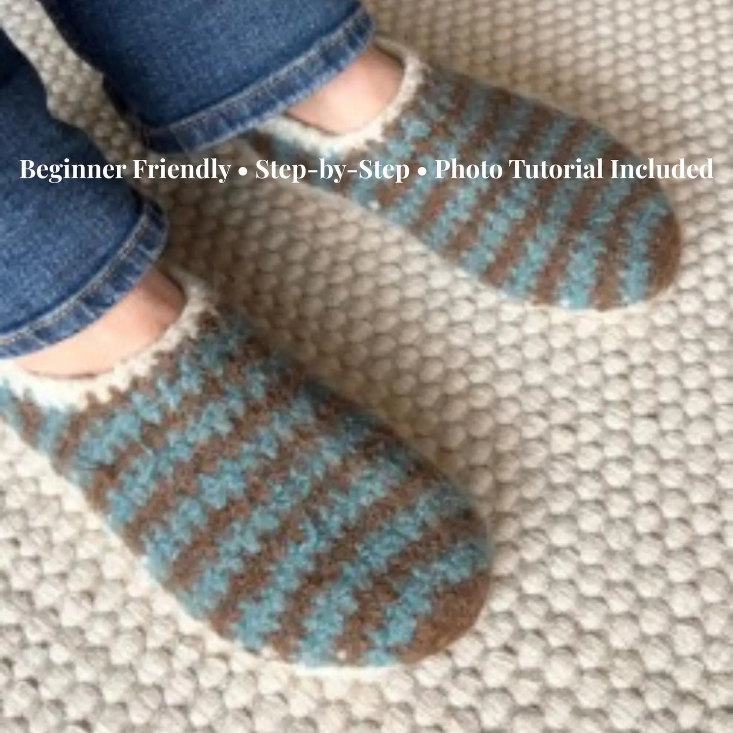 Sailor Slipper Crochet Pattern – Seamless Felt Slippers