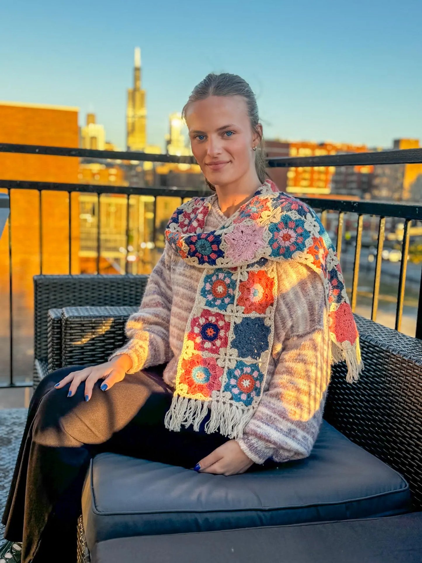 Sapphire Scarf – Textured Chic Scarf (PDF + Video) Crochet Pattern