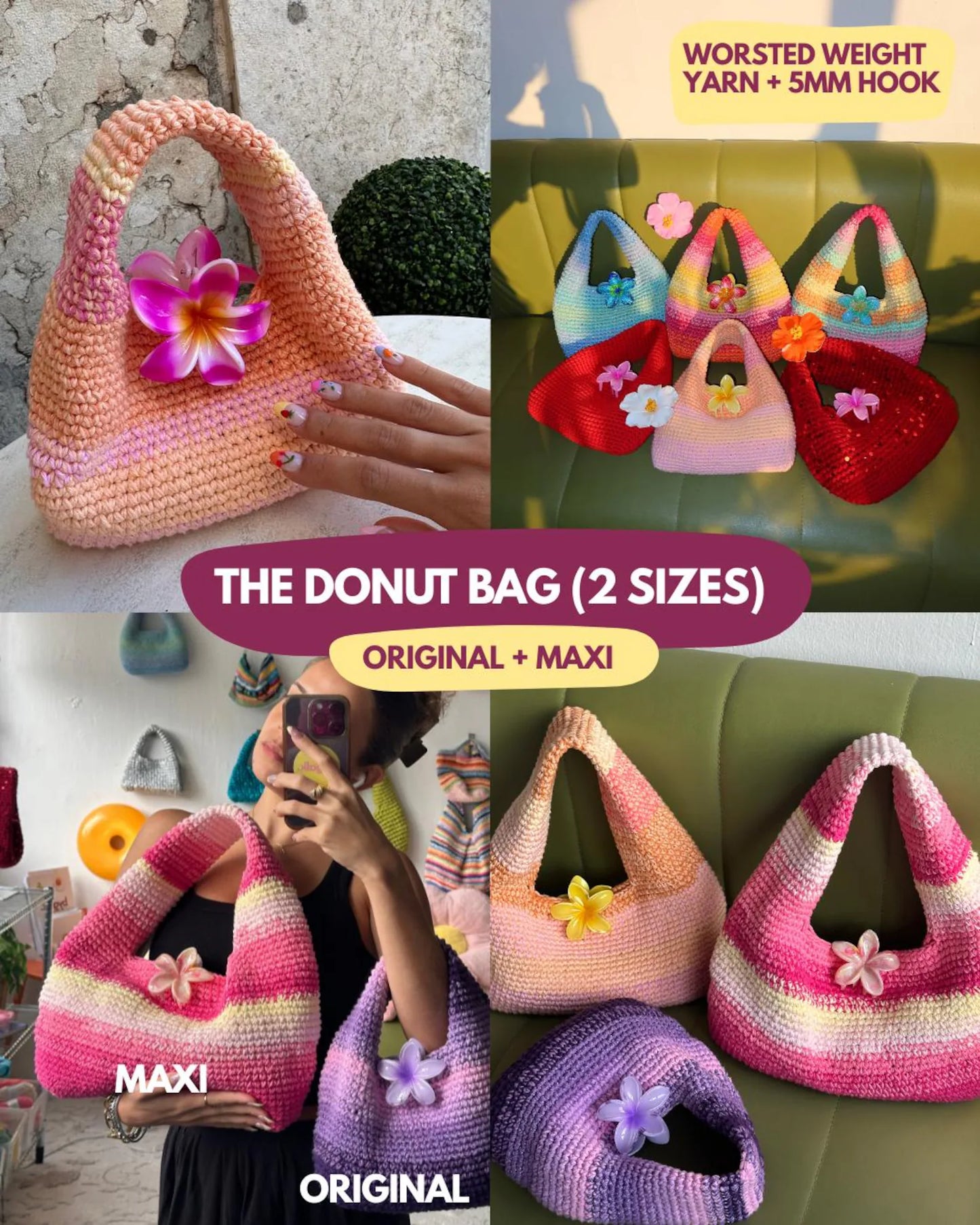 Original Donut Bag (2 Sizes) – Beginner-Friendly Crochet Pattern