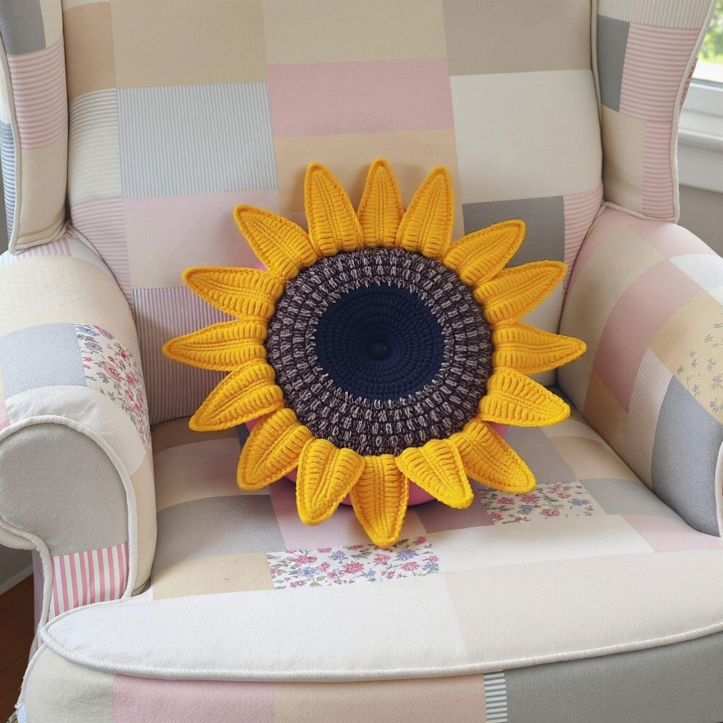 Sunflower pillow Crochet Pattern