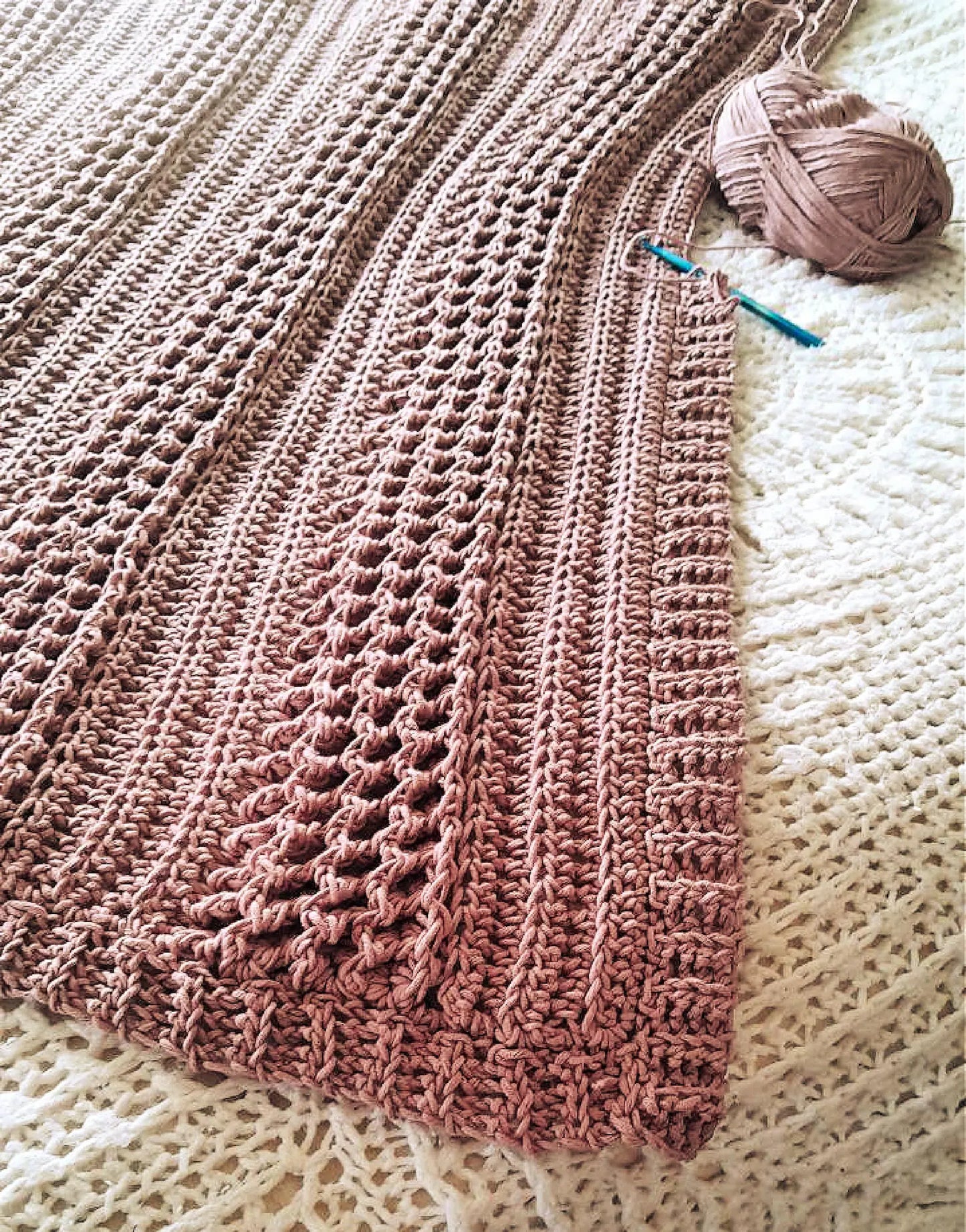 Zigzag Waffle Blanket - 2 Styles Crochet Pattern