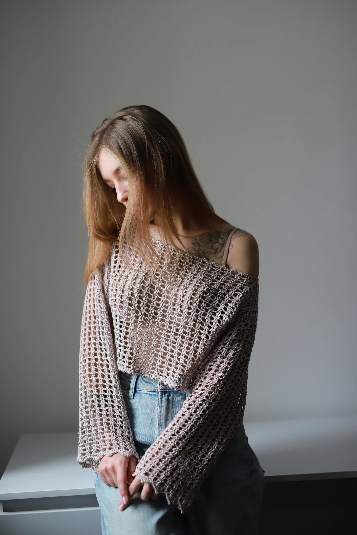 Classic Mesh Sweater - Crochet Pattern
