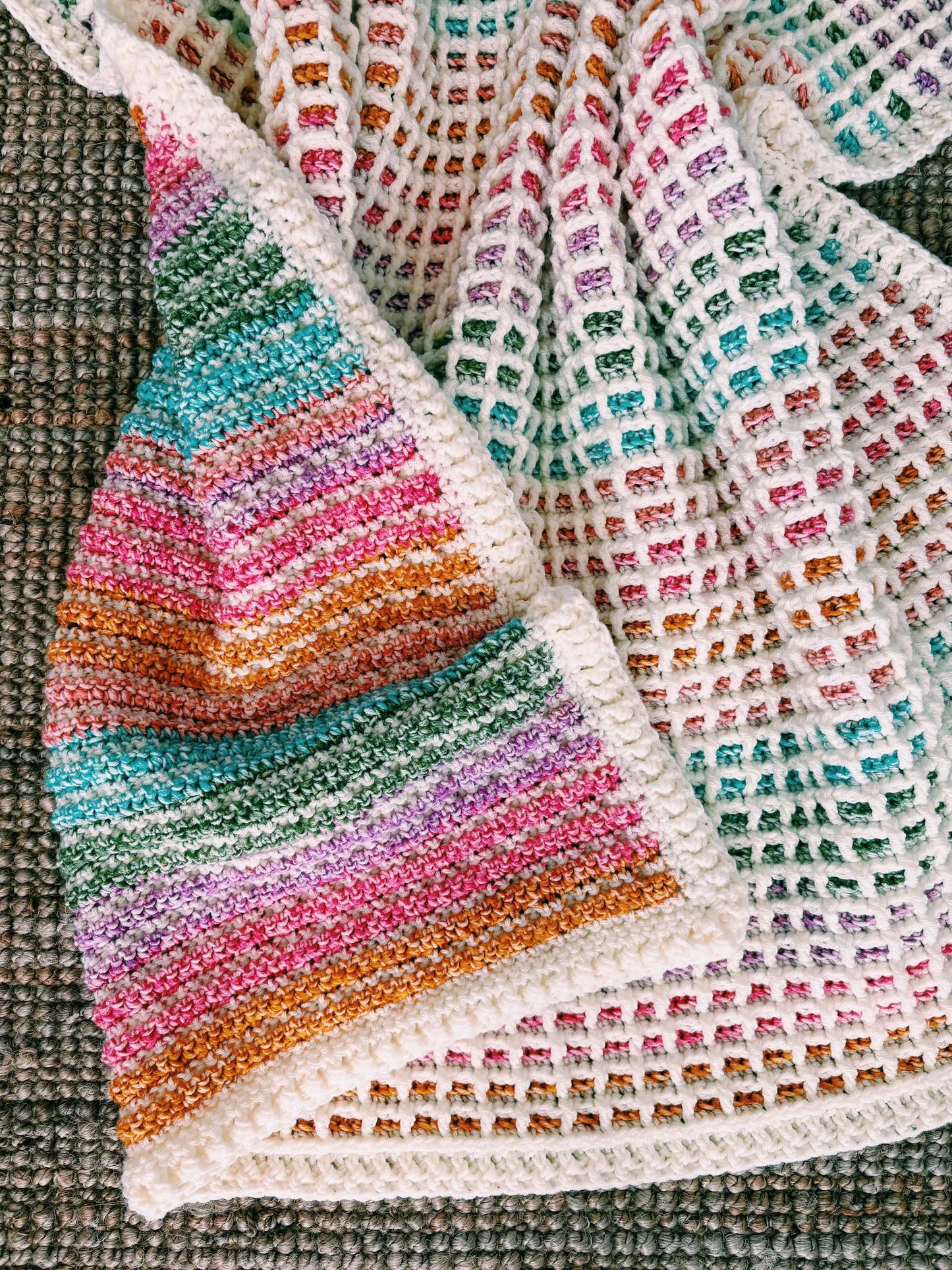 Waffle Stitch Blanket Pattern – 9 Sizes