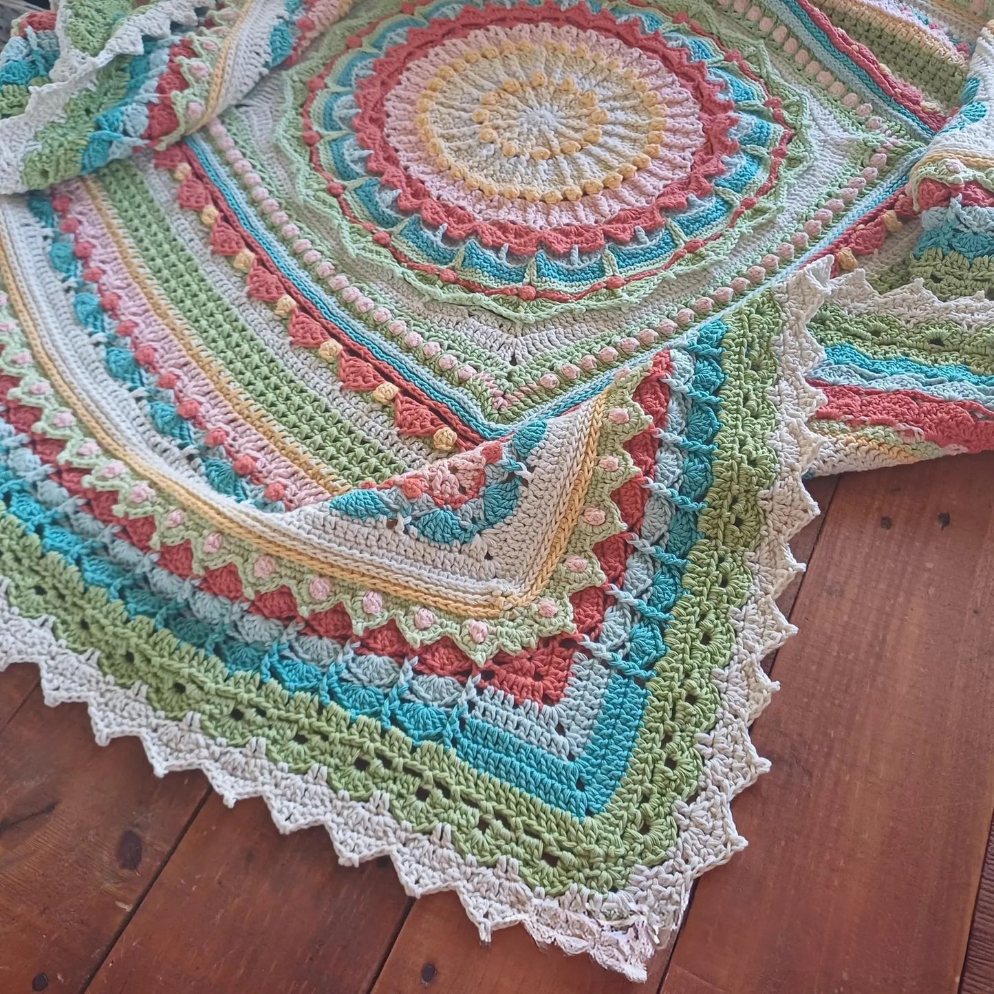 Whispers of Color — Mandala Throw Square Crochet Pattern