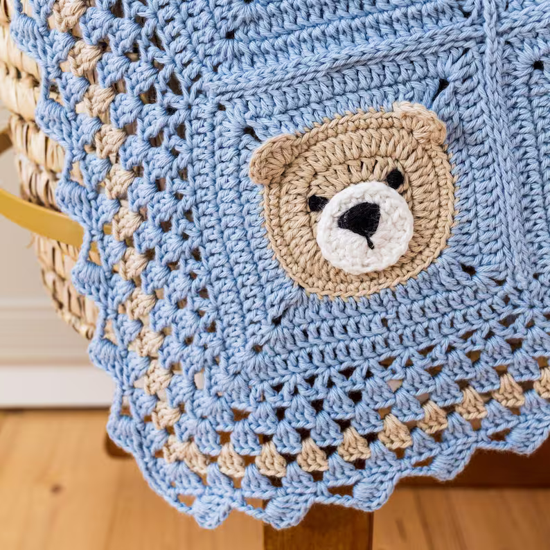 Teddy Bear Blanket Crochet Pattern