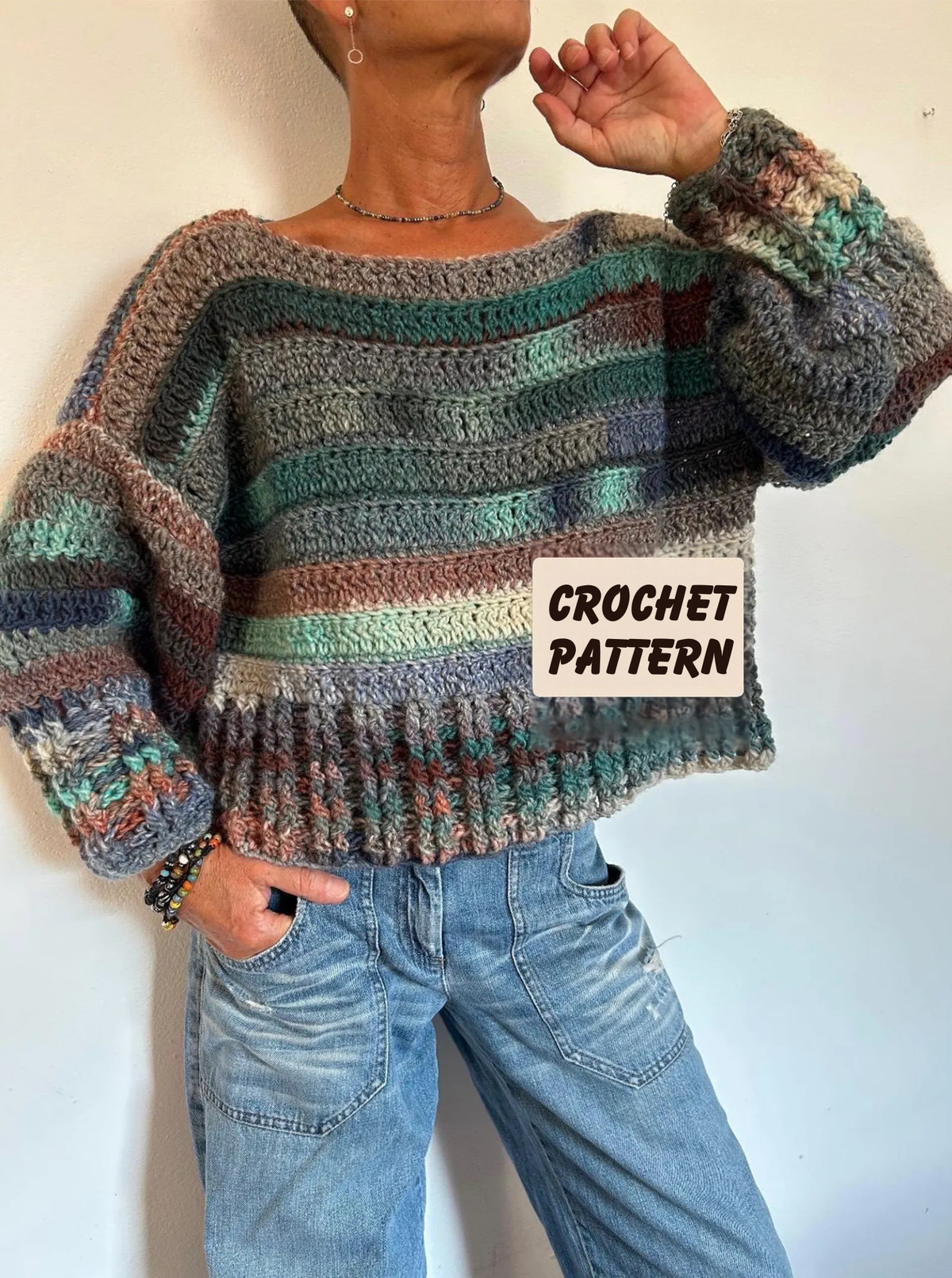 Tierra Sweater with Video, Crochet Sweater Pattern