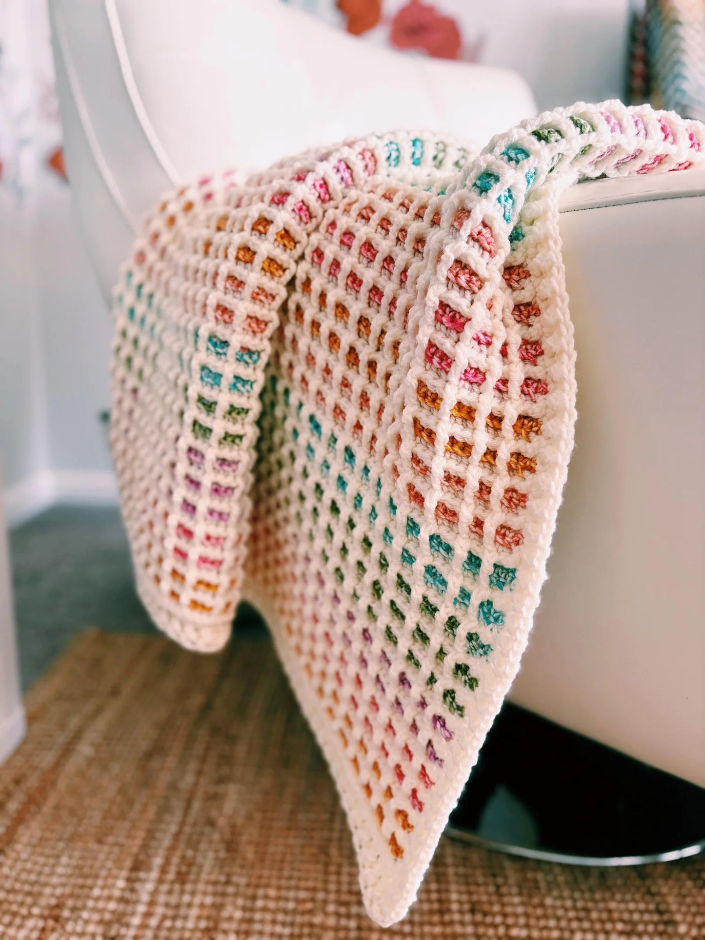 Waffle Stitch Blanket Pattern – 9 Sizes