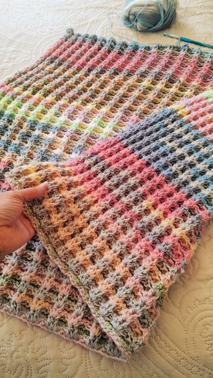 Waffled Shell Stitch Blanket or Scarf Crochet Pattern