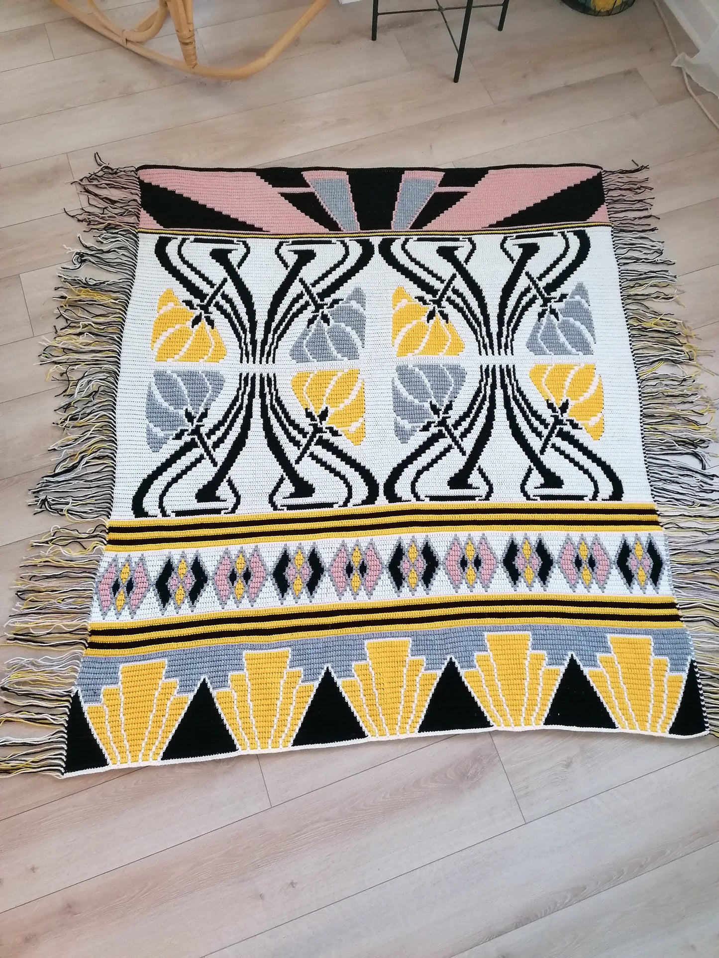 1925’s Art Deco Mosaic Blanket  Crochet Pattern