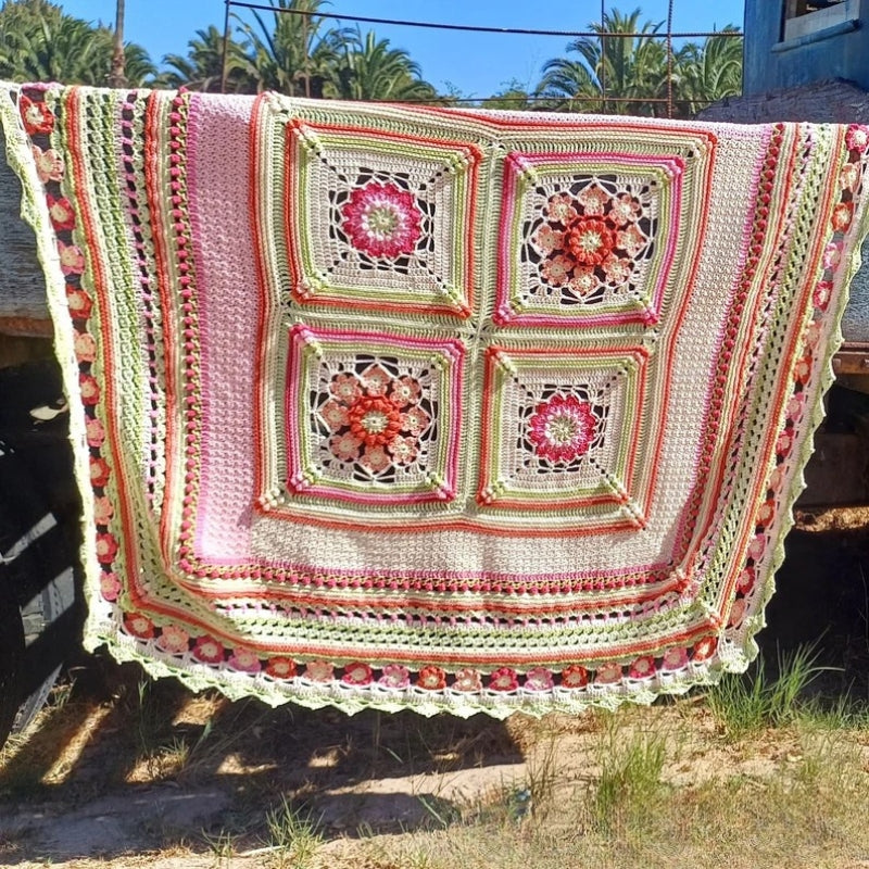 Annatjie’s Garden Throw- Crochet Blanket Pattern