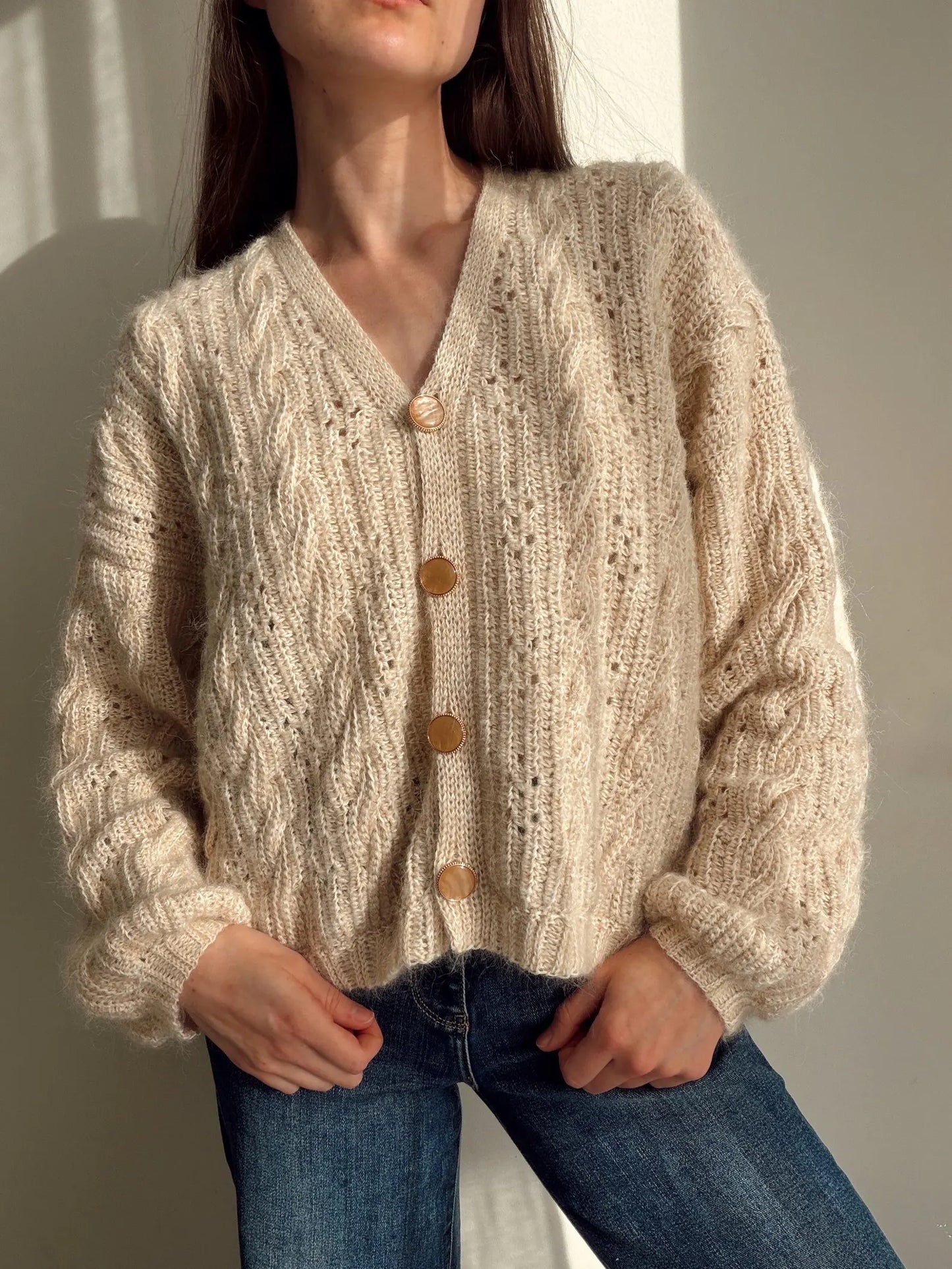 Garden Cable Cardigan Crochet Pattern