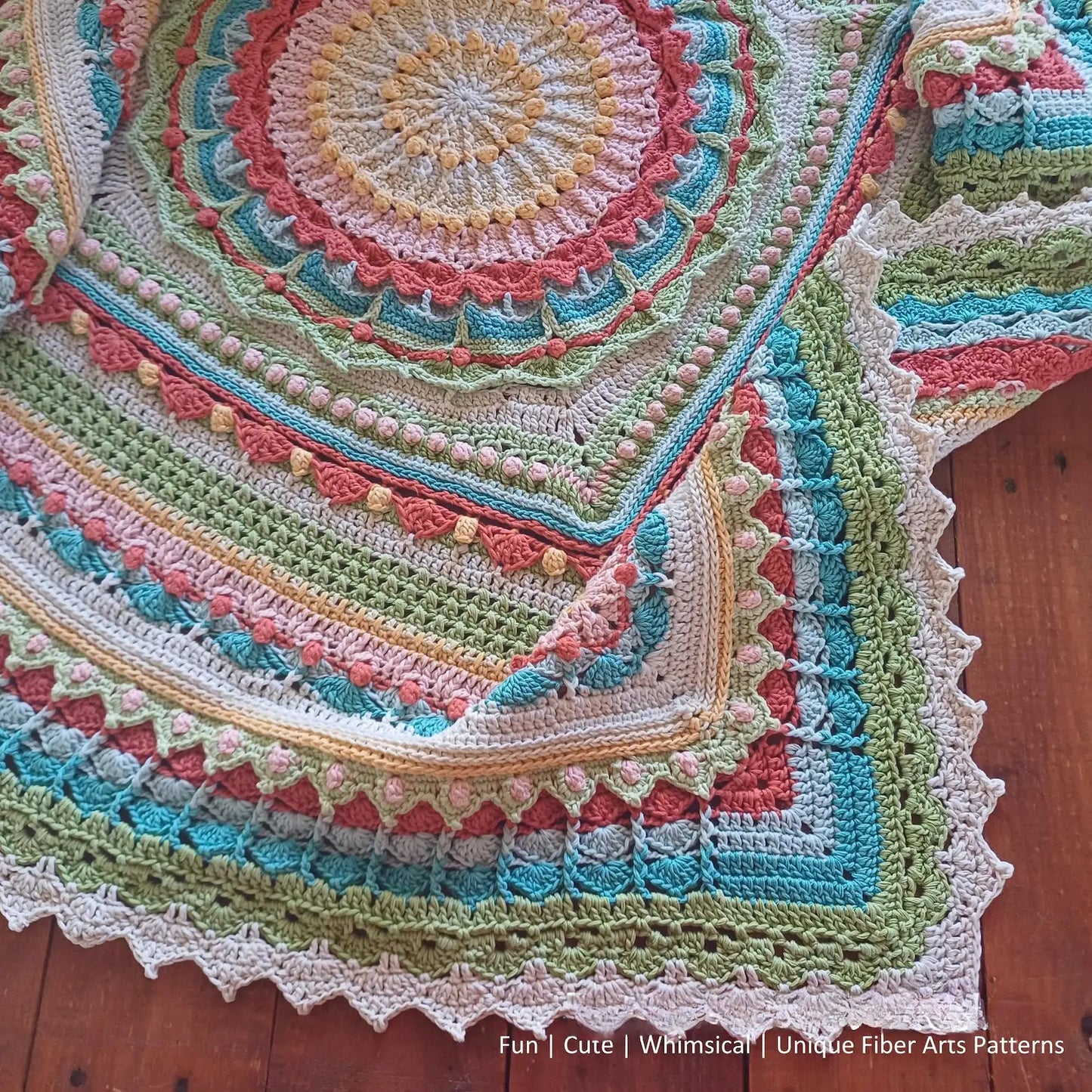 Whispers of Color — Mandala Throw Square Crochet Pattern