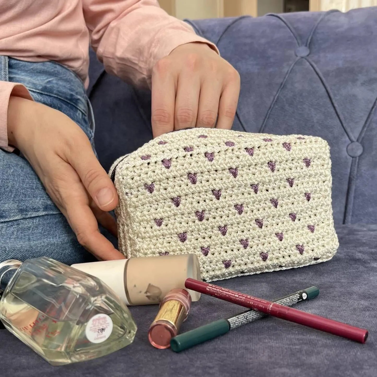 Heart Makeup Bag Crochet Pattern