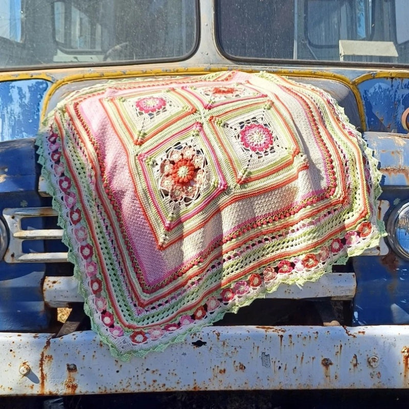 Annatjie’s Garden Throw- Crochet Blanket Pattern