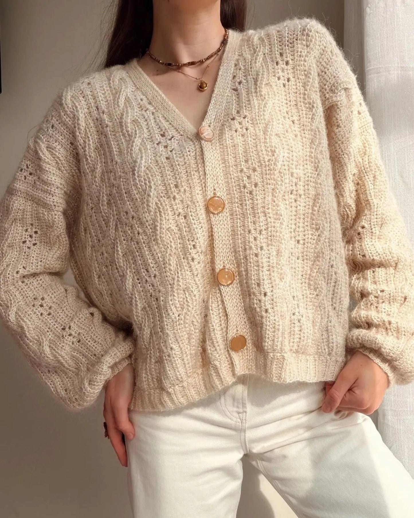 Garden Cable Cardigan Crochet Pattern