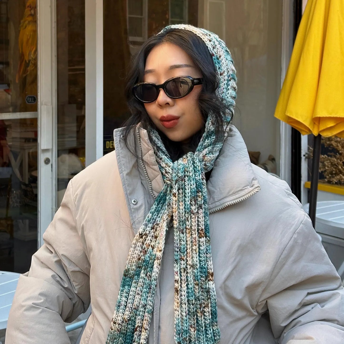 Crochet Bow Bonnet Hood Scarf –Crochet Pattern