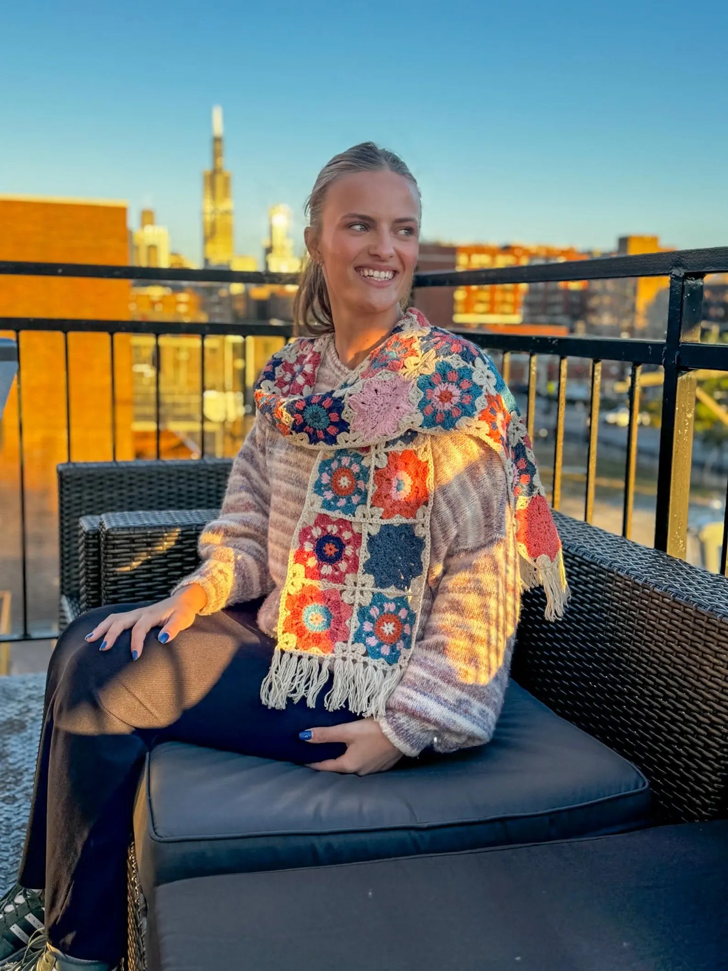 Sapphire Scarf – Textured Chic Scarf (PDF + Video) Crochet Pattern